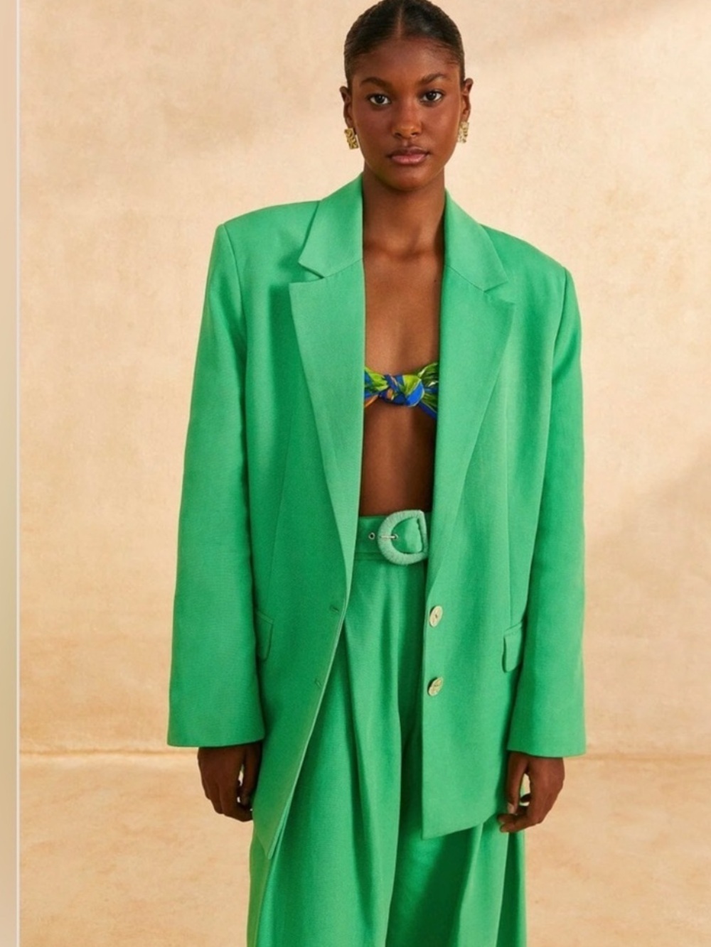 NWT Farm Rio Bright Green Blazer - Size XS